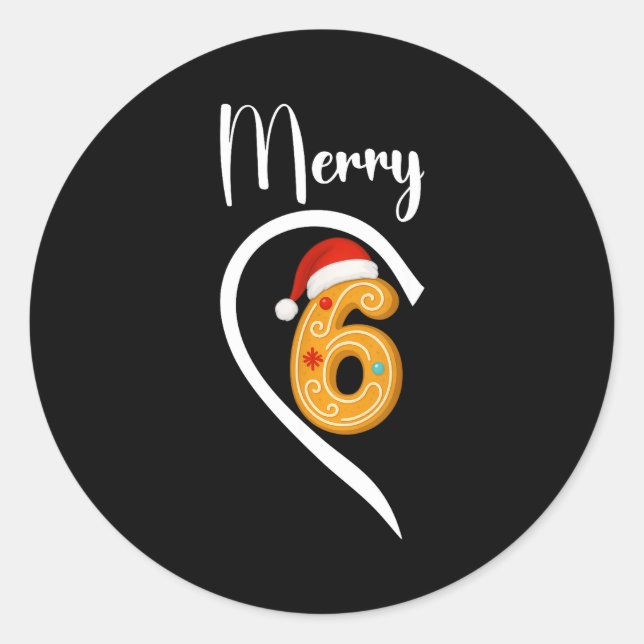 Number 67 Matching Christmas 6 7 Six Seven 6 7 Mem Classic Round Sticker (Front)