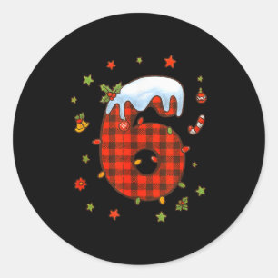 Number 67 Matching Christmas 6 7 Six Seven 6-7 Mem Classic Round Sticker