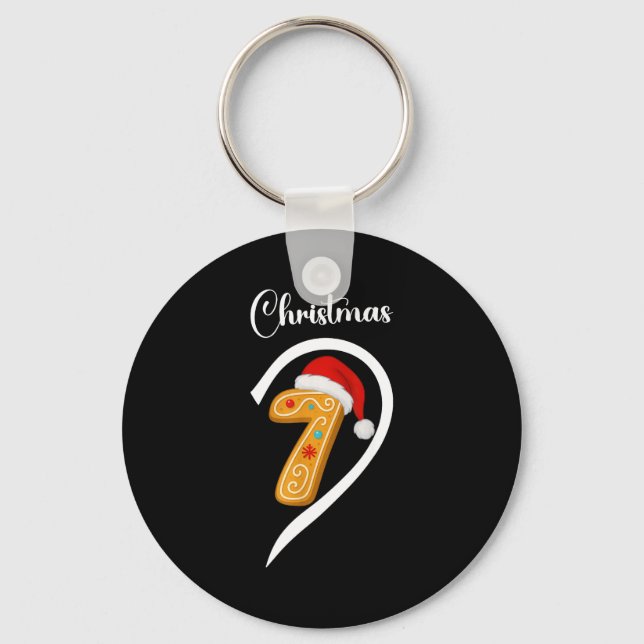 Number 67 Matching Christmas 6 7 Six Seven 6 7 Mem Keychain (Front)
