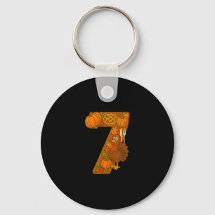 Number 67 Matching Six Seven 6 7 Meme 67 Thanksgiv Keychain