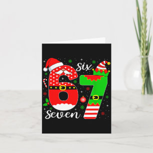 Number 67 Matching Six Seven 6 7 Meme 6-7 Christma Card