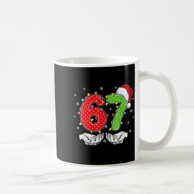 Number 67 Matching Six Seven 6 7 Meme 6-7 Christma Coffee Mug (Right)
