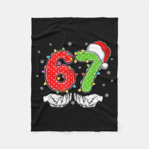 Number 67 Matching Six Seven 6 7 Meme 6-7 Christma Fleece Blanket