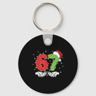 Number 67 Matching Six Seven 6 7 Meme 6-7 Christma Keychain