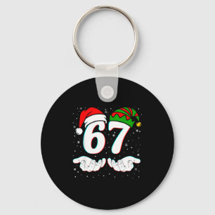 Number 67 Matching Six Seven 6 7 Meme 6-7 Christma Keychain