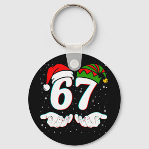 Number 67 Matching Six Seven 6 7 Meme 6-7 Christma Keychain