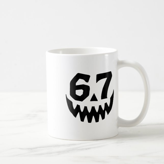 Number 67 Matching Six Seven 6 7 Meme 6 7 Hallowee Coffee Mug (Right)