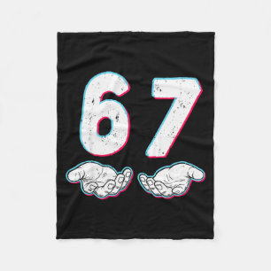 Number 67 Matching Six Seven 6 7 Meme 6-7 Hallowee Fleece Blanket