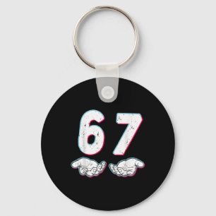 Number 67 Matching Six Seven 6 7 Meme 6-7 Hallowee Keychain