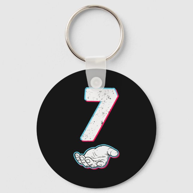 Number 67 Matching Six Seven 6 7 Meme 6 7 Hallowee Keychain (Front)