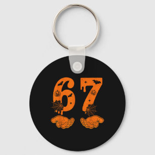 Number 67 Matching Six Seven 6 7 Meme 6 7 Hallowee Keychain