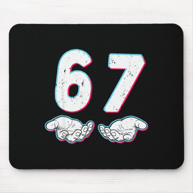 Number 67 Matching Six Seven 6 7 Meme 6-7 Hallowee Mouse Pad (Front)