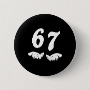 Number 67 Matching Six Seven Meme Funny Halloween  2 Inch Round Button