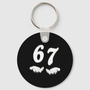 Number 67 Matching Six Seven Meme Funny Halloween Keychain