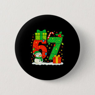 Number 67 Meme Matching Christmas Couple 67 Six Se 2 Inch Round Button