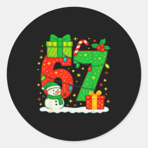 Number 67 Meme Matching Christmas Couple 67 Six Se Classic Round Sticker