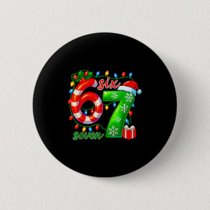 Number 67 Meme Retro Santa 6 7 Holiday Six Seven C 2 Inch Round Button
