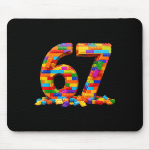 Number 67 Meme Six Seven 6 7 Building Blocks Gen A Mouse Pad
