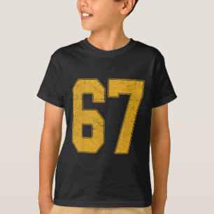 Number 67 Numbered Uniform Sports Team Jersey 67th T-Shirt