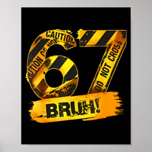 Number 67 Numbered Uniform Srts Jersey Team 67th B Poster