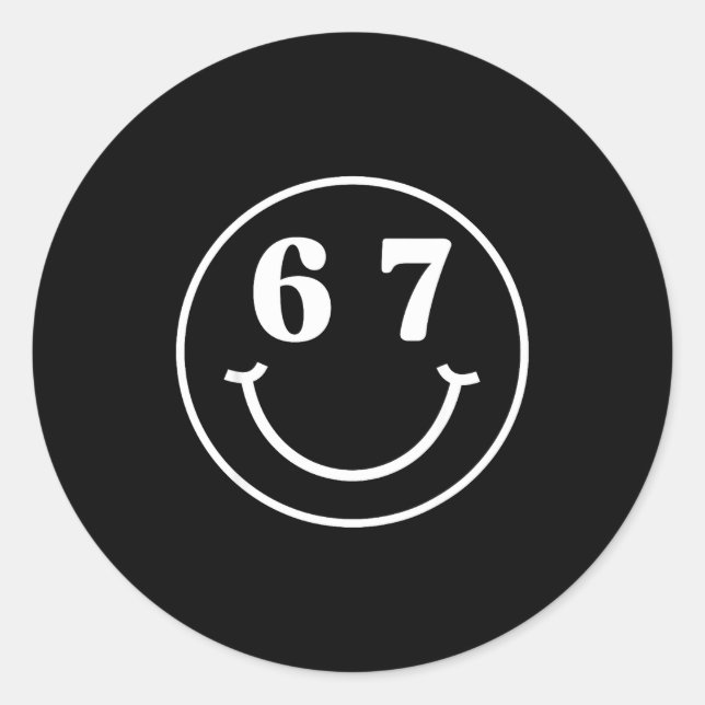 Number 67 Player Or 67th Birthday Six Seven Funny  Classic Round Sticker (Front)