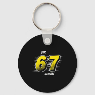 Number 67 Six And Seven P Art Comic Style Yellow M Keychain