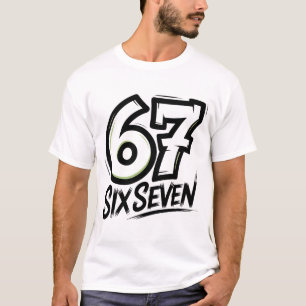 Number 67 Six Seven Graffiti Style Cool Athletic T-Shirt