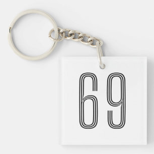 Number 69 Wifey/Husby Custom Bride, Fiance Gift Keychain