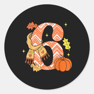 Number 6 67 Fall Autumn Pumpkin Meme Funny Six Sev Classic Round Sticker