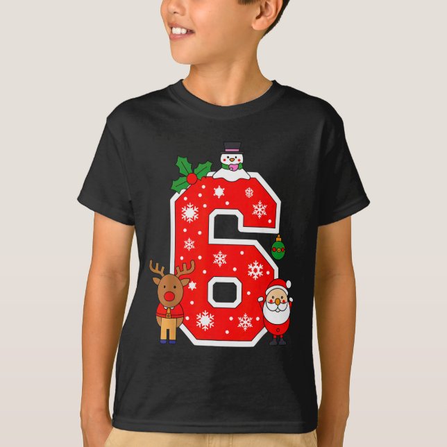 Number 6 67 Meme Couple Pajamas Christmas Matching T-Shirt (Front)