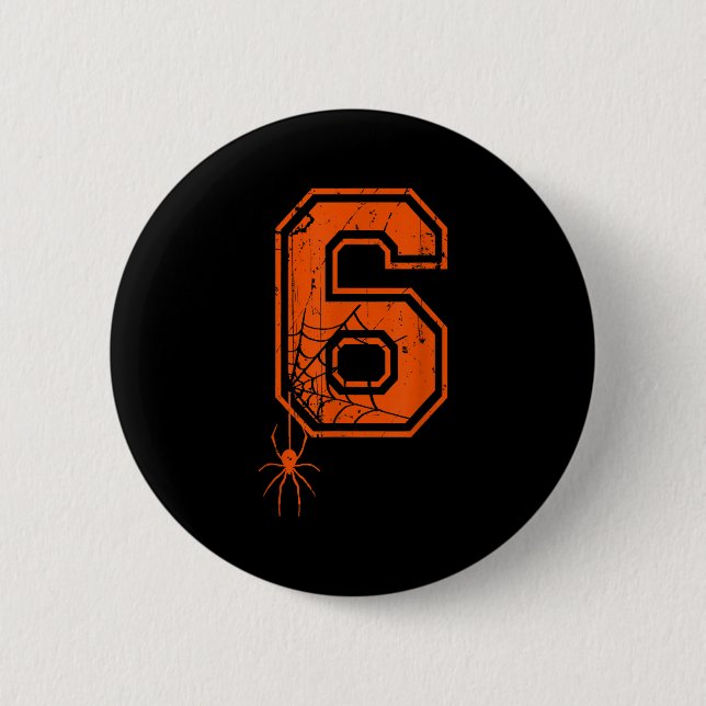 Number 6 67 Meme Halloween Sder Costume Matching G 2 Inch Round Button (Front)