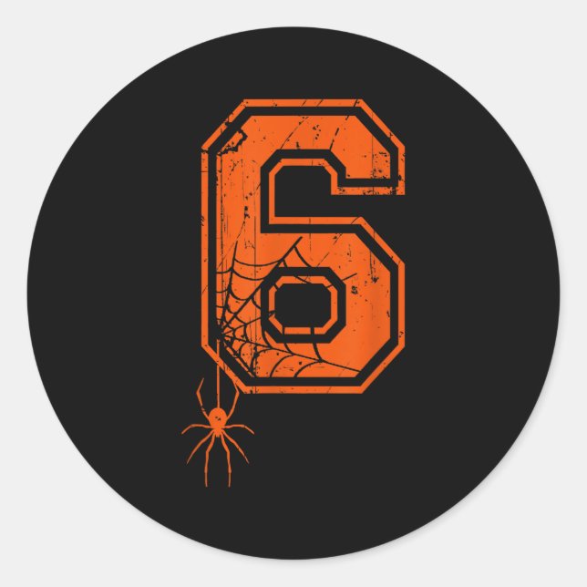 Number 6 67 Meme Halloween Sder Costume Matching G Classic Round Sticker (Front)