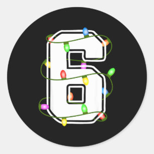 Number 6 6th Birthday Boy Six Christmas Happy Birt Classic Round Sticker
