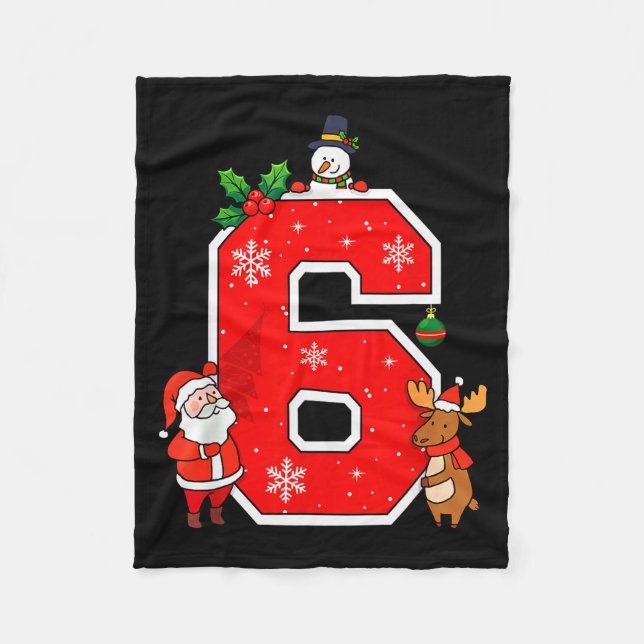 Number 6 7 Meme 67 Couple Pajamas Christmas Matchi Fleece Blanket (Front)