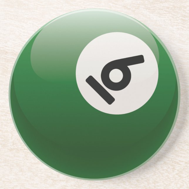 Number 6 Billiards Ball Coaster (Front)