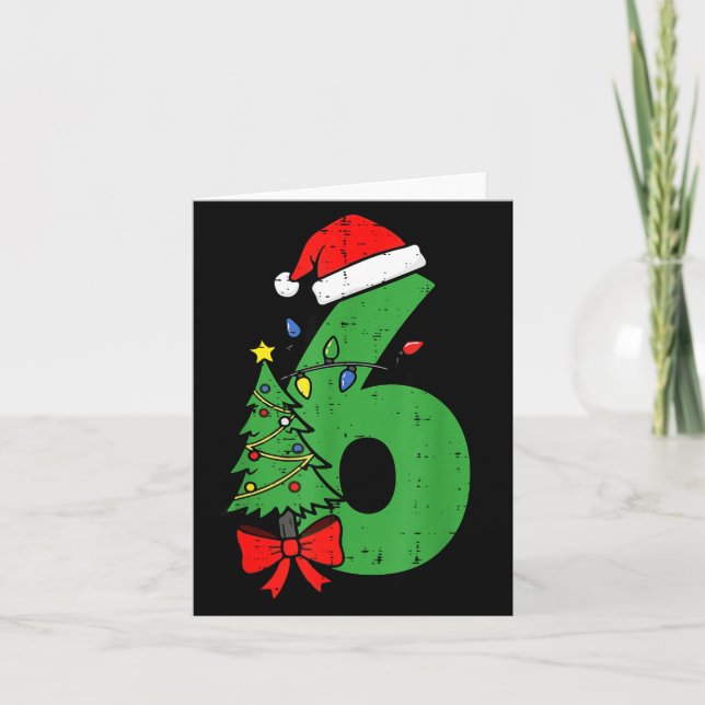 Number 6 Christmas 6 7 Matching 67 Meme Men Women  Card (Front)
