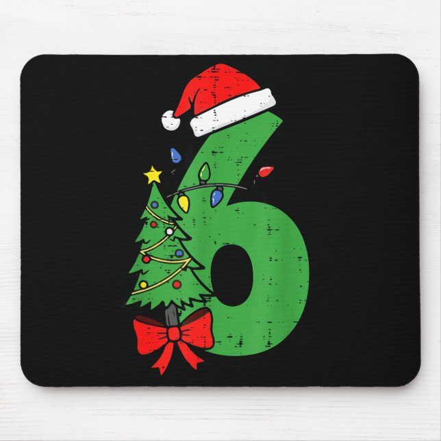 Number 6 Christmas 6 7 Matching 67 Meme Men Women  Mouse Pad (Front)