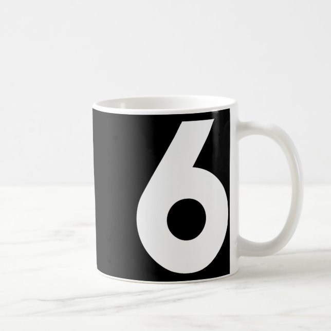 Number 6 Front  Coffee Mug (Right)