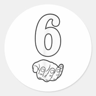 Number 6 Funny 67 Six Seven Meme Hands Couple Matc Classic Round Sticker