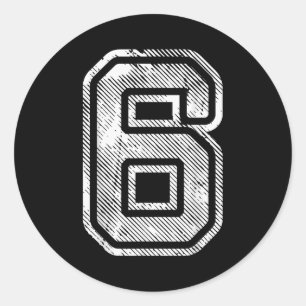 Number 6 Funny Matching 67 Meme Halloween 6th Birt Classic Round Sticker