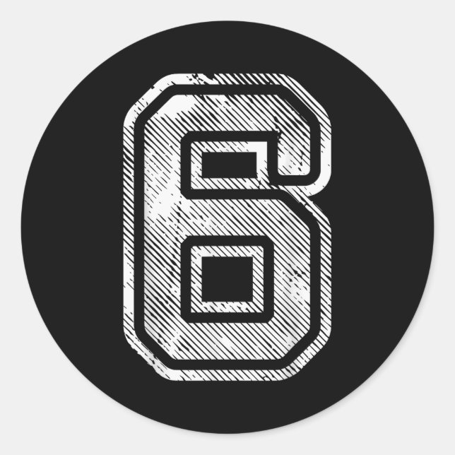 Number 6 Funny Matching 67 Meme Halloween 6th Birt Classic Round Sticker (Front)