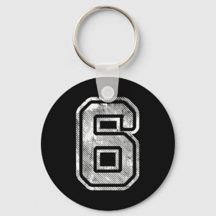 Number 6 Funny Matching 67 Meme Halloween 6th Birt Keychain