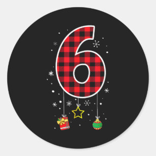 Number 6 Funny Meme Saying 6 7 Six Seven Christmas Classic Round Sticker