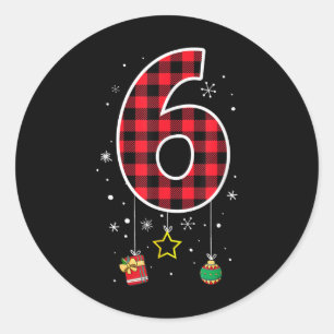 Number 6 Funny Meme Saying 6 7 Six Seven Christmas Classic Round Sticker
