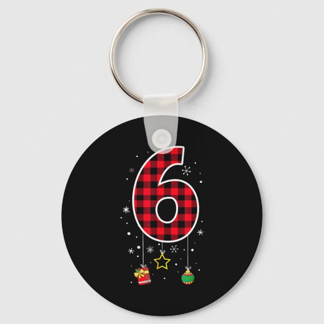 Number 6 Funny Meme Saying 6 7 Six Seven Christmas Keychain (Front)