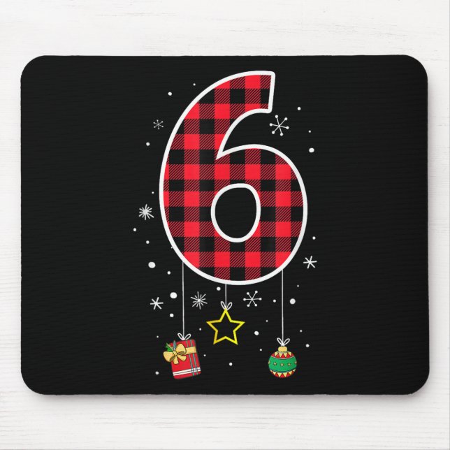 Number 6 Funny Meme Saying 6 7 Six Seven Christmas Mouse Pad (Front)