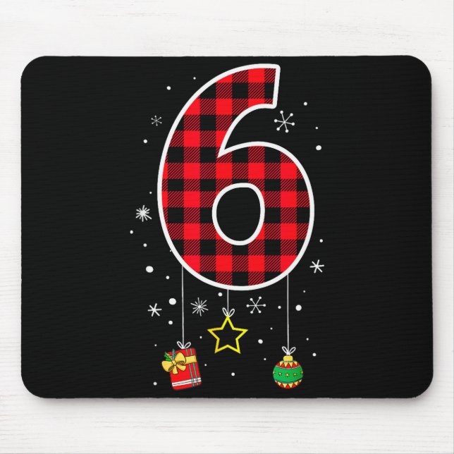 Number 6 Funny Meme Saying 6 7 Six Seven Christmas Mouse Pad (Front)