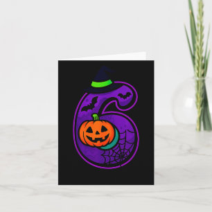Number 6 Funny Meme Saying 6 7 Six Seven Halloween Card