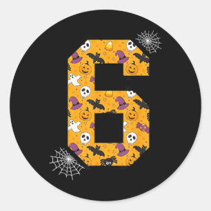 Number 6 Funny Meme Saying 6 7 Six Seven Halloween Classic Round Sticker