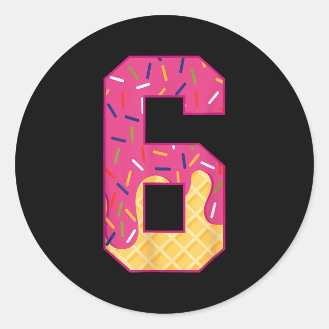 Number 6 Ice Cream Drip 67 Meme Couple Halloween C Classic Round Sticker (Front)